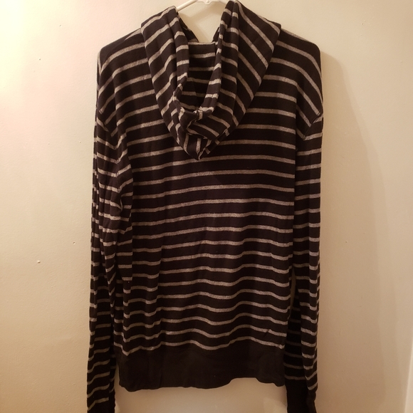 Kayden K. Black & Gray Striped Hoodie Large - Picture 3 of 10
